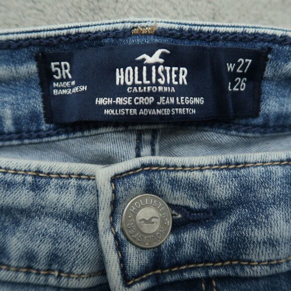 Hollister Jeans Junior's Size 5R High-Rise Crop Legging Denim Pants 25" Inseam - Picture 10 of 16
